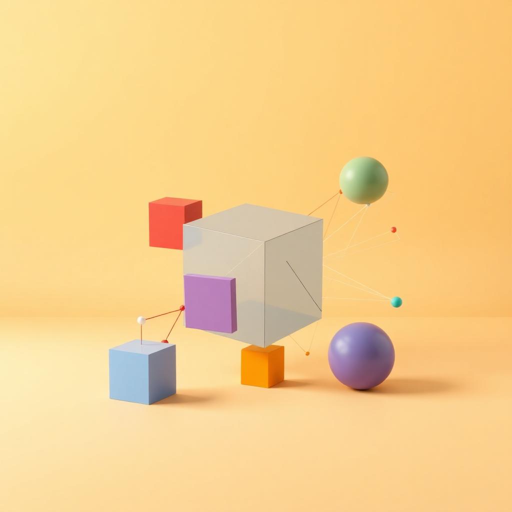 Abstract geometric shapes representing curriculum building blocks