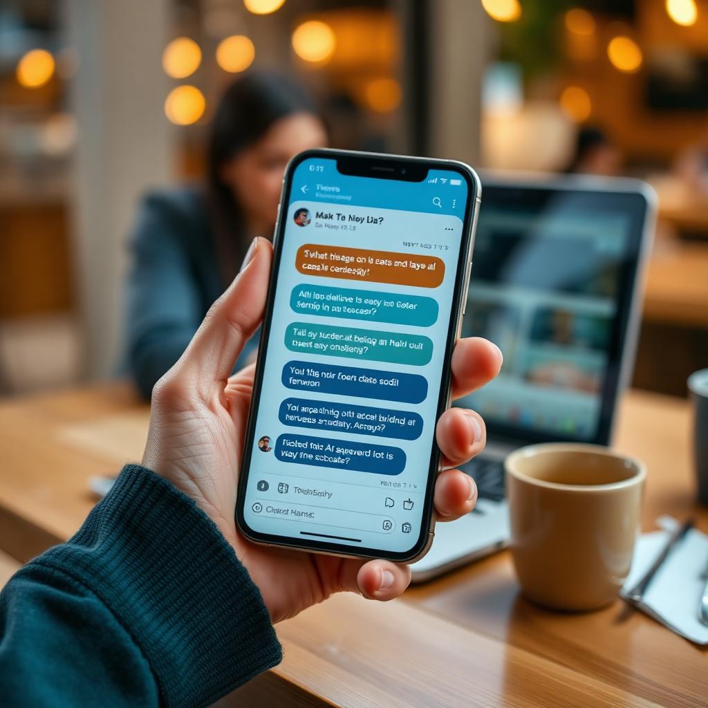 A phone showing an in-lesson chat conversation between students